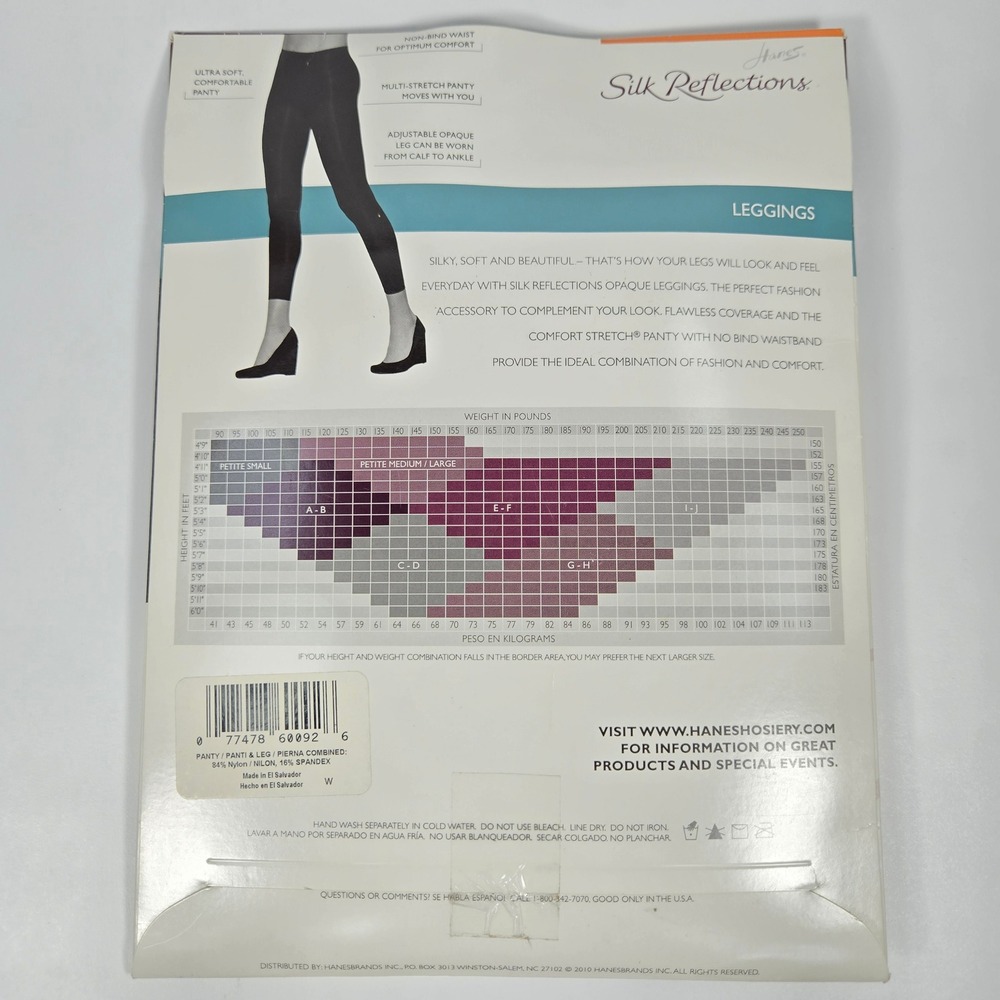 Hanes Silk Reflections Hosiery Bundle 4 Pairs Size CD Sheer Barely There‎ Black - Picture 9 of 13